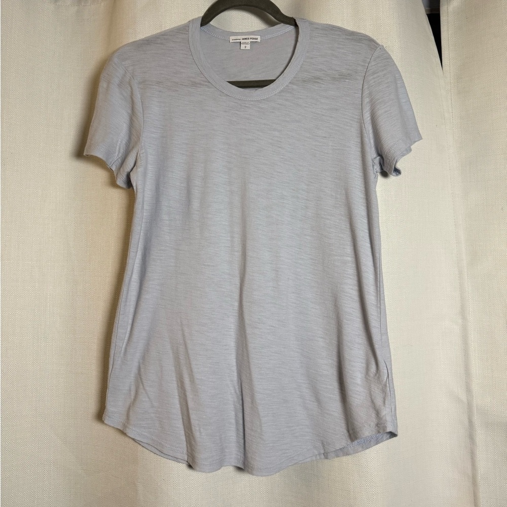 Standard James Perse Slub Cotton Jersey Light Blue T-Shirt 2 - Picture 4 of 8